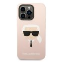 Karl Lagerfeld KLHMP14LSLKHLP iPhone 14 Pro 6,1" hardcase jasnoróżowy/light pink Silicone Karl`s Head Magsafe