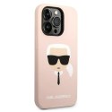 Karl Lagerfeld KLHMP14LSLKHLP iPhone 14 Pro 6,1" hardcase jasnoróżowy/light pink Silicone Karl`s Head Magsafe