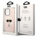 Karl Lagerfeld KLHMP14LSLKHLP iPhone 14 Pro 6,1" hardcase jasnoróżowy/light pink Silicone Karl`s Head Magsafe