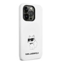 Karl Lagerfeld KLHMP14LSNCHBCH iPhone 14 Pro 6,1" hardcase biały/white Silicone Choupette MagSafe