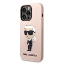 Karl Lagerfeld KLHMP14LSNIKBCP iPhone 14 Pro 6,1" hardcase różowy/pink Silicone Ikonik Magsafe