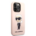 Karl Lagerfeld KLHMP14LSNIKBCP iPhone 14 Pro 6,1" hardcase różowy/pink Silicone Ikonik Magsafe