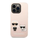 Karl Lagerfeld KLHMP14LSSKCI iPhone 14 Pro 6,1" hardcase jasnoróżowy/light pink Silicone Karl & Choupette Magsafe