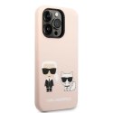 Karl Lagerfeld KLHMP14LSSKCI iPhone 14 Pro 6,1" hardcase jasnoróżowy/light pink Silicone Karl & Choupette Magsafe