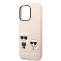 Karl Lagerfeld KLHMP14LSSKCI iPhone 14 Pro 6,1" hardcase jasnoróżowy/light pink Silicone Karl & Choupette Magsafe