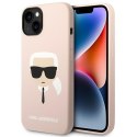 Karl Lagerfeld KLHMP14MSLKHLP iPhone 14 Plus 6,7" hardcase jasnoróżowy/light pink Silicone Karl`s Head Magsafe