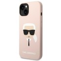 Karl Lagerfeld KLHMP14MSLKHLP iPhone 14 Plus 6,7" hardcase jasnoróżowy/light pink Silicone Karl`s Head Magsafe