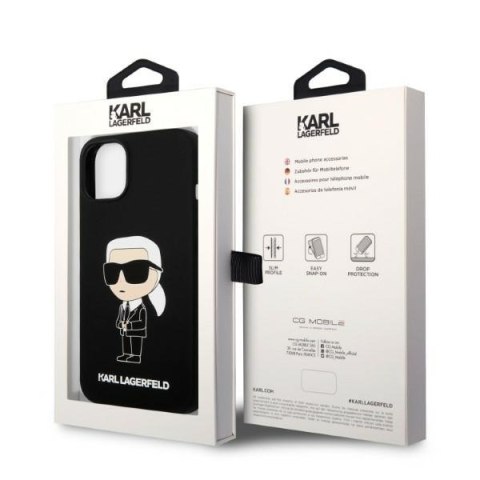 Karl Lagerfeld KLHMP14MSNIKBCK iPhone 14 Plus 6,7" hardcase czarny/black Silicone Ikonik Magsafe Karl Lagerfeld KLHMP14MSNIKBCK iPhone 14 Plus 6,7" hardcase czarny/black Silicone Ikonik Magsafe