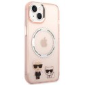 Karl Lagerfeld KLHMP14SHKCP iPhone 14 6,1" hardcase różowy/pink Karl & Choupette Aluminium Magsafe