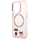 Karl Lagerfeld KLHMP14XHKCP iPhone 14 Pro Max 6,7" hardcase różowy/pink Karl & Choupette Aluminium Magsafe