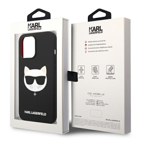 Karl Lagerfeld KLHMP14XSLCHBK iPhone 14 Pro Max 6,7" hardcase czarny/black Silicone Choupette Head Magsafe