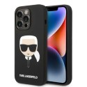 Karl Lagerfeld KLHMP14XSLKHBK iPhone 14 Pro Max 6,7" hardcase czarny/black Silicone Karl`s Head Magsafe