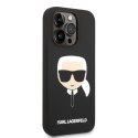 Karl Lagerfeld KLHMP14XSLKHBK iPhone 14 Pro Max 6,7" hardcase czarny/black Silicone Karl`s Head Magsafe