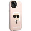 Karl Lagerfeld KLHMP14SSLKHLP iPhone 14 6,1" hardcase jasnoróżowy/light pink Silicone Karl`s Head Magsafe