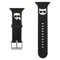 Karl Lagerfeld Pasek KLAWLSLCKK Apple Watch 42/44/45/49mm czarny/black strap Silicone Karl & Choupette Heads