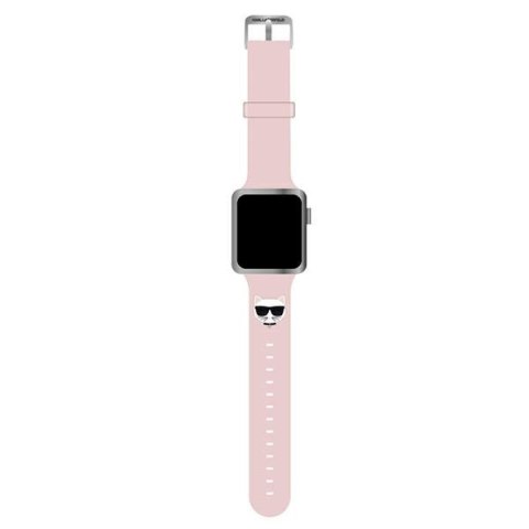 Karl Lagerfeld Pasek KLAWLSLCP Apple Watch 42/44/45mm różowy/pink strap Silicone Choupette Heads