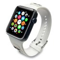 Karl Lagerfeld Pasek KLAWMSLCKW Apple Watch 38/40/41mm biały/white strap Silicone Karl & Choupette Heads