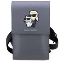 Karl Lagerfeld Torebka KLWBSAKCPMG srebrny/silver Saffiano Karl & Choupette