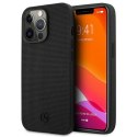 Mercedes MEHCP13LMBLBK iPhone 13 Pro / 13 6,1" czarny/black hardcase Leather Meshed Metal Logo