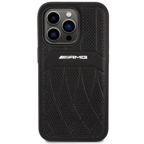 AMG AMHMP14LOSDBK iPhone 14 Pro 6.1" czarny/black hardcase Leather Curved Lines MagSafe