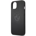 Etui BMW BMHCP13MREELK iPhone 13 6.1" czarny/black hardcase Leather Emboss