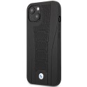 Etui BMW BMHCP13MRPSLK iPhone 13 6,1" czarny/black hardcase Leather Debossed Lines