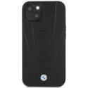 Etui BMW BMHCP13MRPSLK iPhone 13 6,1" czarny/black hardcase Leather Debossed Lines
