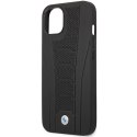 Etui BMW BMHCP13MRPSLK iPhone 13 6,1" czarny/black hardcase Leather Debossed Lines