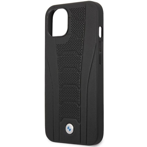 Etui BMW BMHCP13MRPSLK iPhone 13 6,1" czarny/black hardcase Leather Debossed Lines