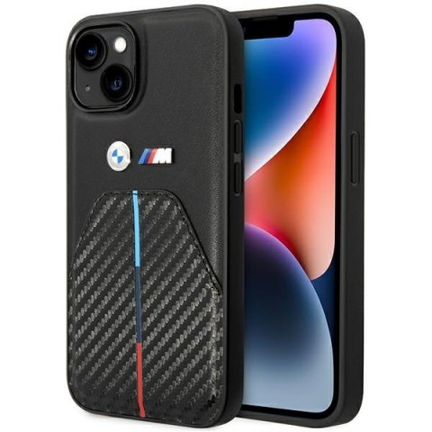 Etui BMW BMHCP14S22NSTB iPhone 14 6.1" czarny/black Stamped Tricolor Stripe