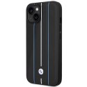 Etui BMW BMHCP14S22RVSK iPhone 14 6.1" czarny/black hardcase Leather Stamp Blue Lines