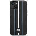 Etui BMW BMHCP14S22RVSK iPhone 14 6.1" czarny/black hardcase Leather Stamp Blue Lines
