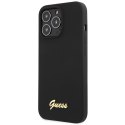 Guess GUHCP13XLSLMGBK iPhone 13 Pro Max 6.7" black/czarny hardcase Silicone Script Gold Logo