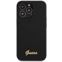 Guess GUHCP13XLSLMGBK iPhone 13 Pro Max 6.7" black/czarny hardcase Silicone Script Gold Logo