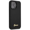 Guess GUHCP13XLSLMGBK iPhone 13 Pro Max 6.7" black/czarny hardcase Silicone Script Gold Logo