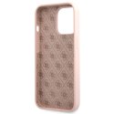 Guess GUHCP13XLSLMGLP iPhone 13 Pro Max 6.7" jasnoróżowy/light pink hardcase Silicone Script Gold Logo