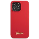 Guess GUHCP13XLSLMGRE iPhone 13 Pro Max 6.7" czerwony/burgundy hard case Silicone Vintage Gold Logo