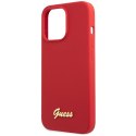 Guess GUHCP13XLSLMGRE iPhone 13 Pro Max 6.7" czerwony/burgundy hard case Silicone Vintage Gold Logo