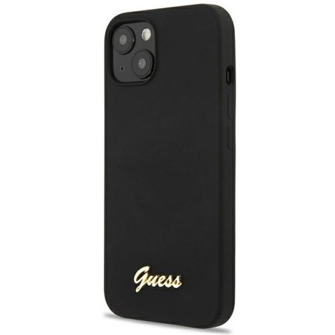 Guess GUHCP13MLSLMGBK iPhone 13 6,1" black/czarny hardcase Silicone Script Gold Logo