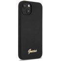 Guess GUHCP13MLSLMGBK iPhone 13 6,1" black/czarny hardcase Silicone Script Gold Logo