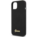 Guess GUHCP13MLSLMGBK iPhone 13 6,1" black/czarny hardcase Silicone Script Gold Logo