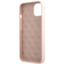 Guess GUHCP13MLSLMGLP iPhone 13 / 14 / 15 6.1" jasnoróżowy/light pink hardcase Silicone Script Gold Logo