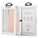 Guess GUHCP13MLSLMGLP iPhone 13 / 14 / 15 6.1" jasnoróżowy/light pink hardcase Silicone Script Gold Logo