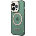 Guess GUHMP14XHTCMA iPhone 14 Pro Max 6,7" zielony/khaki hard case Gold Outline Translucent MagSafe