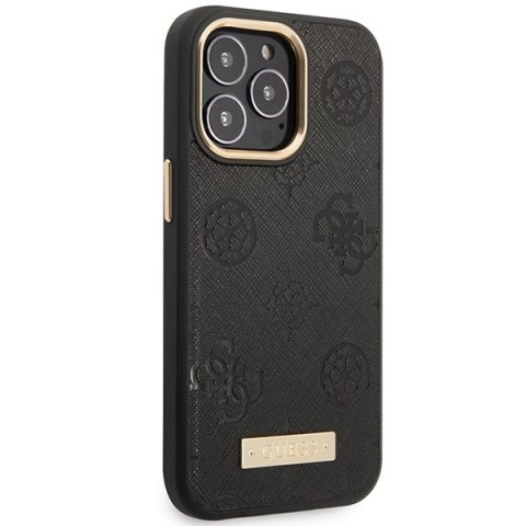 Guess GUHMP14XSAPSTK iPhone 14 Pro Max 6.7" czarny/black hardcase Peony Logo Plate MagSafe