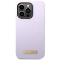 Guess GUHMP14LSBPLU iPhone 14 Pro 6,1" fioletowy/purple hard case Silicone Logo Plate MagSafe