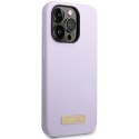 Guess GUHMP14LSBPLU iPhone 14 Pro 6,1" fioletowy/purple hard case Silicone Logo Plate MagSafe