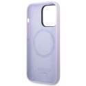 Guess GUHMP14LSBPLU iPhone 14 Pro 6,1" fioletowy/purple hard case Silicone Logo Plate MagSafe