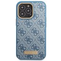 Guess GUHMP14LU4GPRB iPhone 14 Pro 6.1" niebieski/blue hard case 4G Logo Plate MagSafe