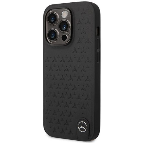 Mercedes MEHCP14L8REMPK iPhone 14 Pro 6.1" czarny/black hardcase Leather Stars Pattern